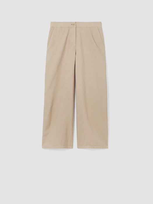 Cotton Hemp Stretch Wide-Leg Pant