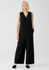 Washable Flex Ponte V-Neck Jumpsuit