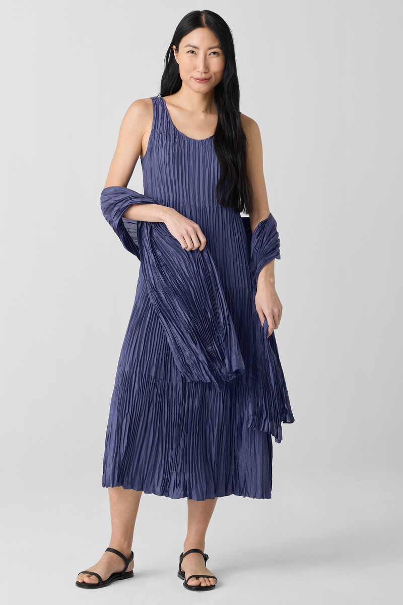 Crushed Silk Tiered Dress Crushed Silk Tiered Dress