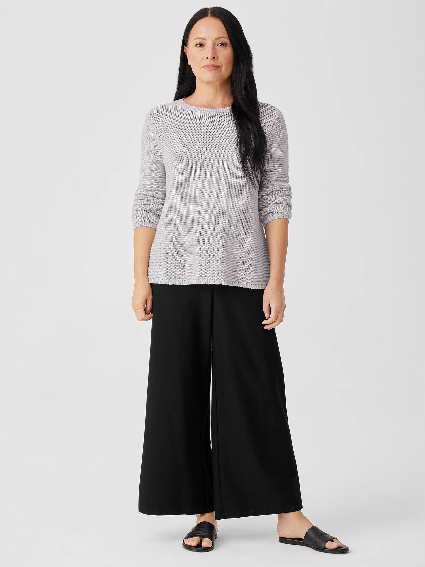 Organic Cotton Linen Slub Crew Neck Top