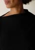 Stretch Jersey Knit Drape Neck Top