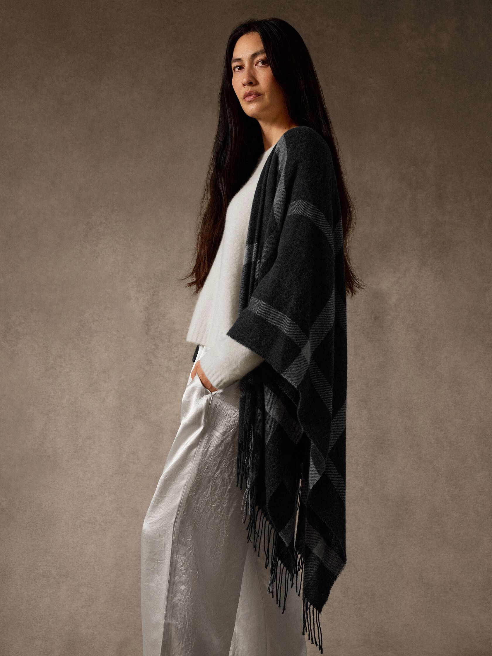 Soft Wool Plaid Serape