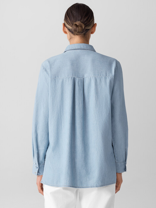 Airy Organic Cotton Twill Classic Collar Shirt