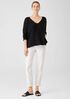 Peruvian Organic Cotton Crimp V-Neck Top