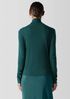 Ribbed Pima Cotton Blend Turtleneck Top