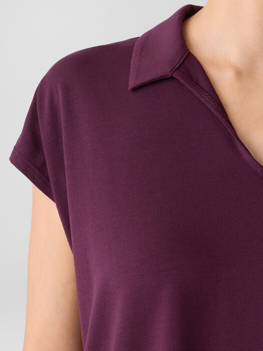 Fine Jersey Split Neck Top