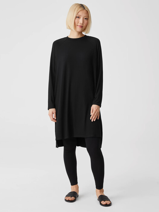 eileen fisher jersey jumper dress SZ PM Eileen Fisher Jewel Neck Merino Jersey Asymettrical Dress NWT