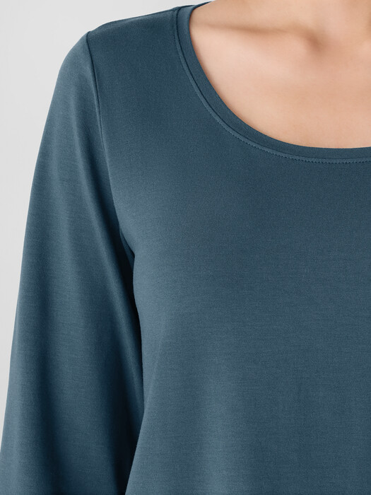 Stretch Jersey Knit Scoop Neck Top