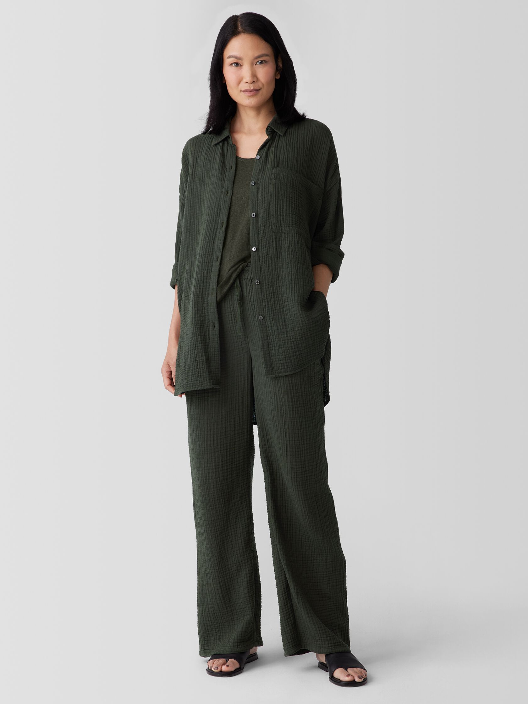 Organic Cotton Lofty Gauze Straight Pant