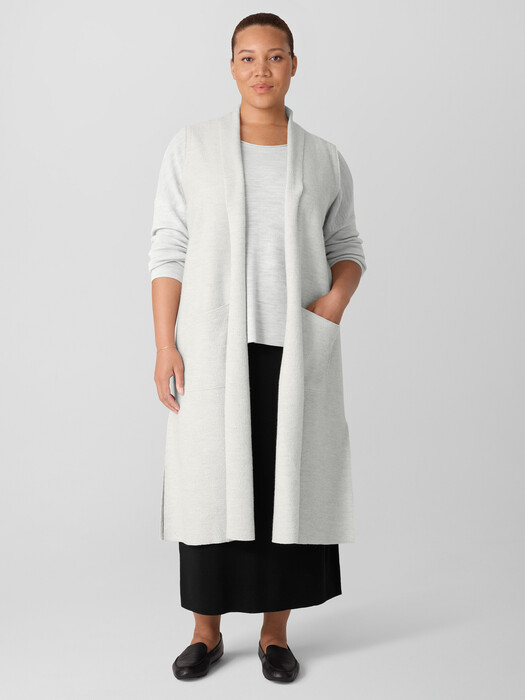 Lightweight Boiled Wool Shawl Collar Vest in Regenerative Wool