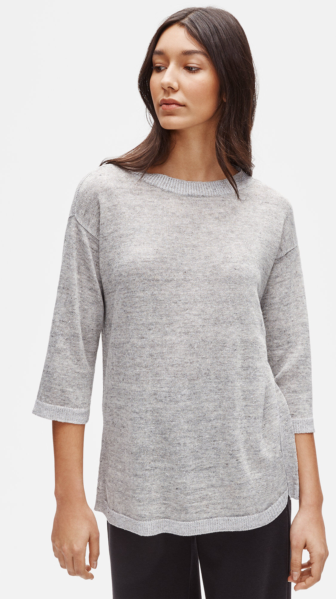 Organic Linen Melange Round Neck Tunic