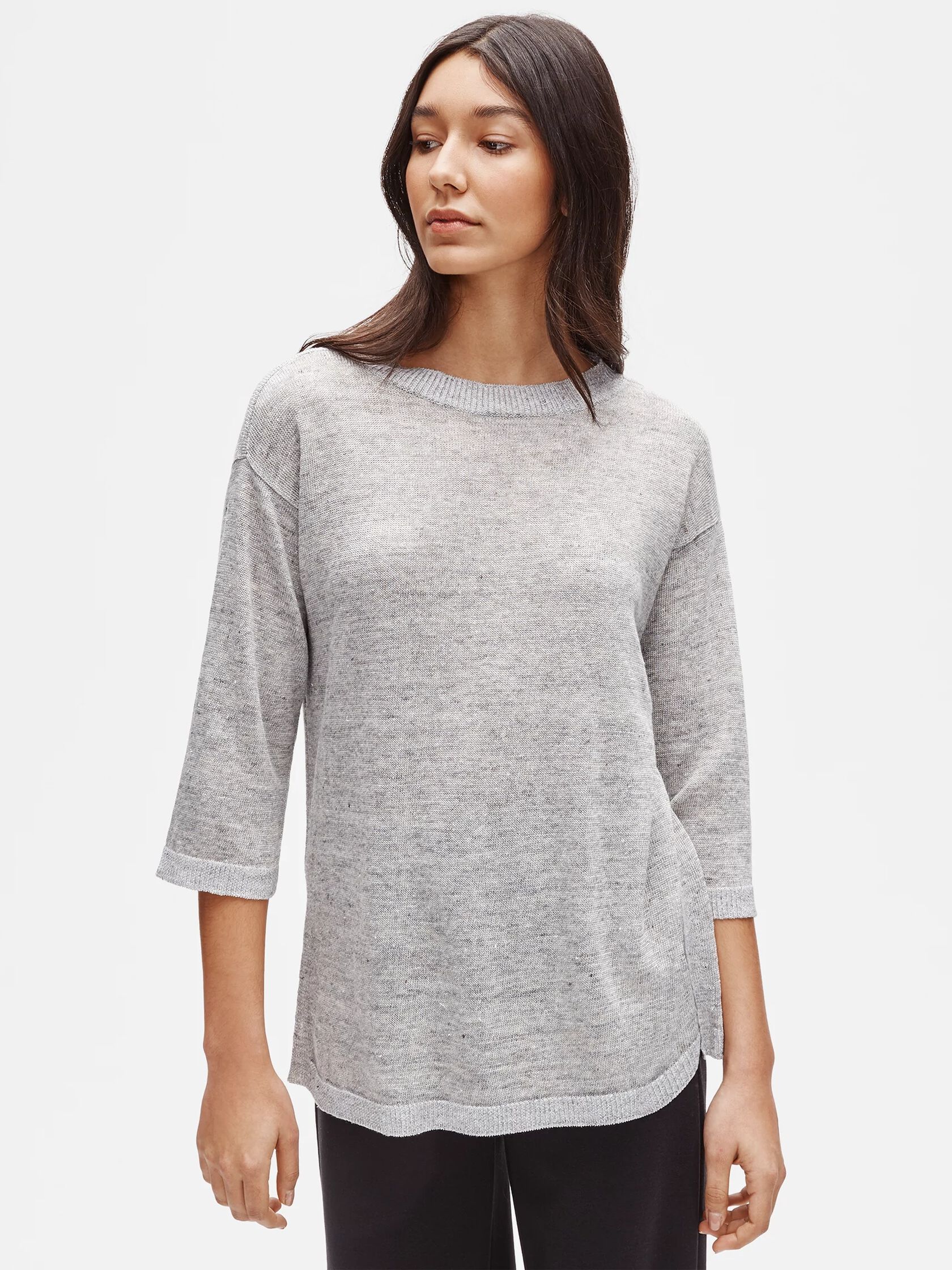 Organic Linen Melange Round Neck Tunic