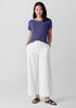 Stretch Cotton Twill Wide-Leg Trouser Pant