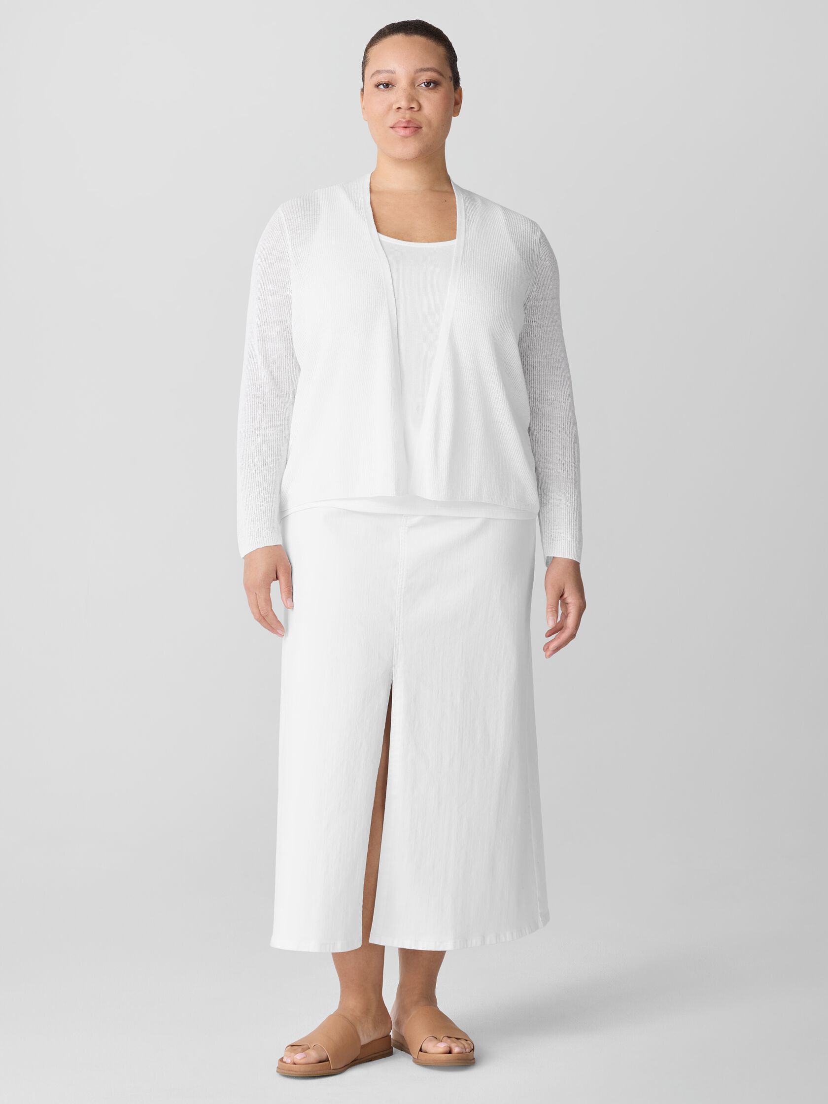 Organic Linen Cotton Cropped Cardigan