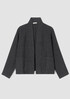 Washed Organic Linen Délavé High Collar Jacket