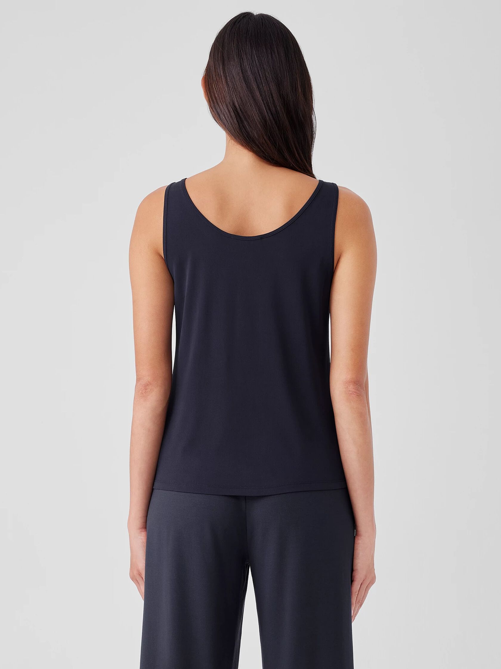 Stretch Silk Jersey Scoop Neck Tank