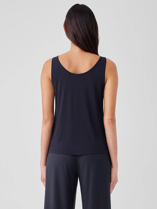 Stretch Silk Jersey Scoop Neck Tank