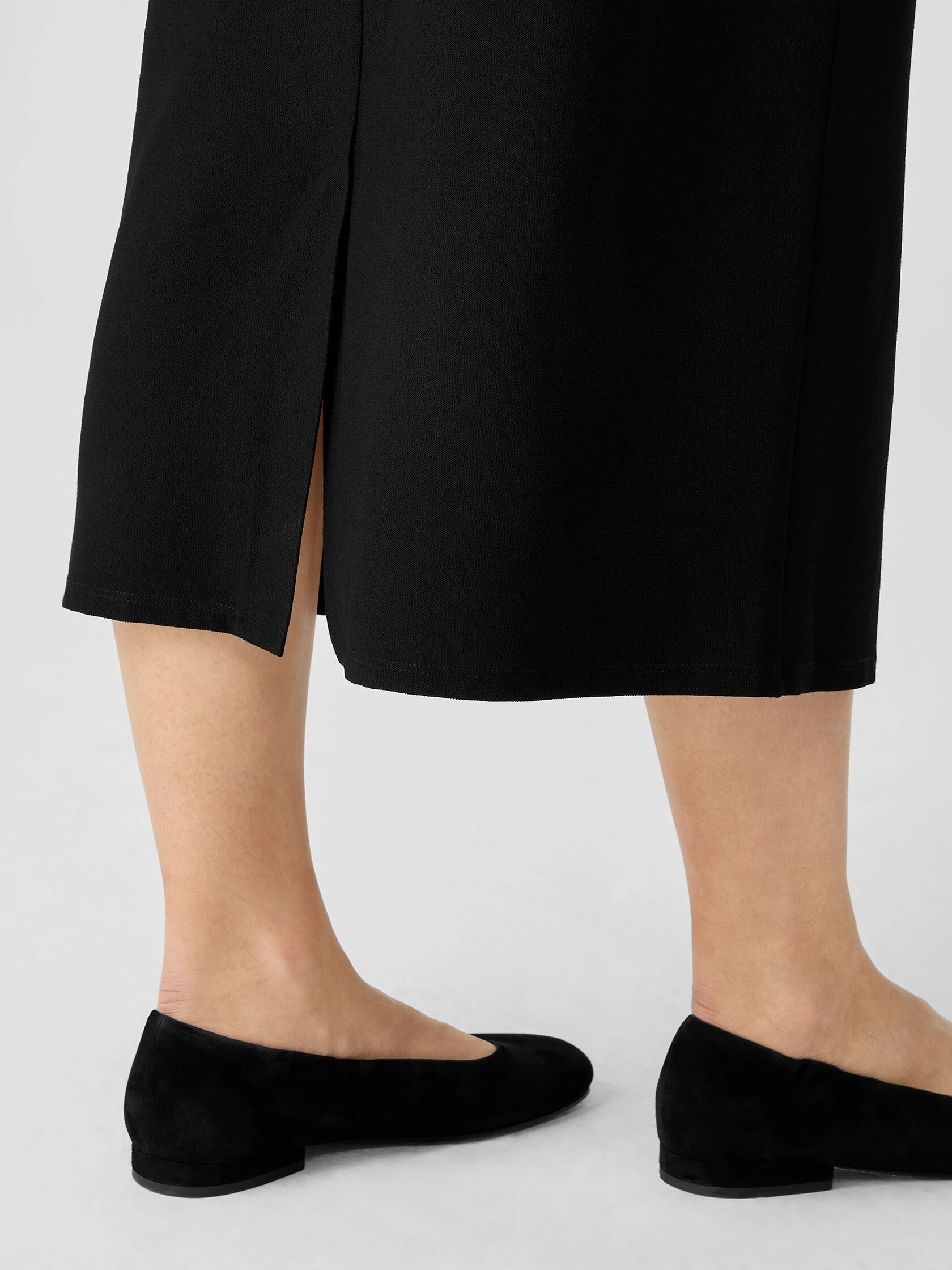 Washable Stretch Crepe Pencil Skirt