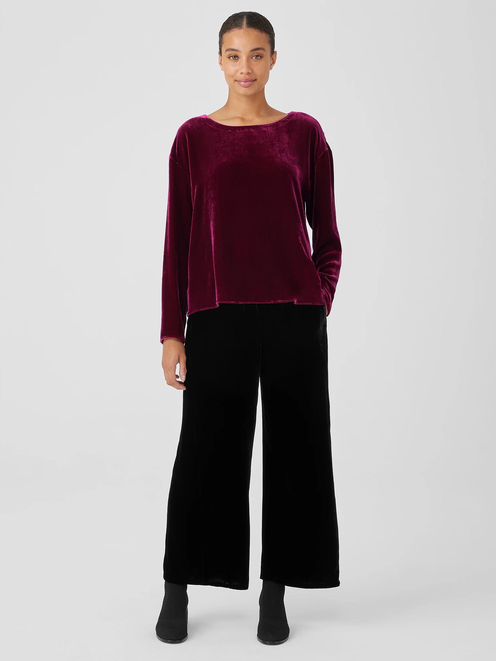 Velvet Ballet Neck Box-Top