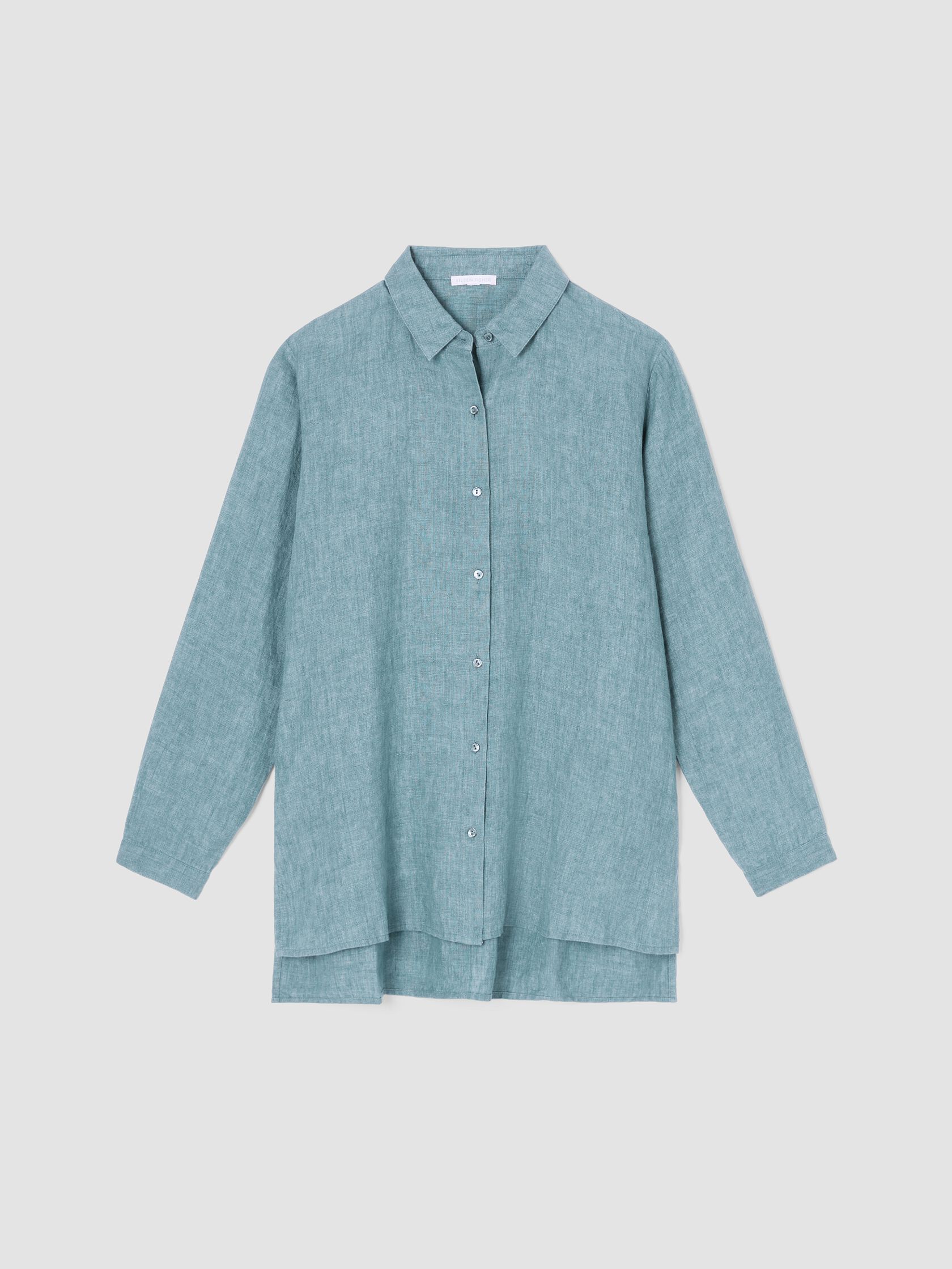 Washed Organic Linen Delave Classic Collar Shirt