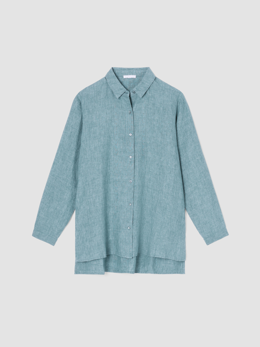 Washed Organic Linen Delave Classic Collar Shirt