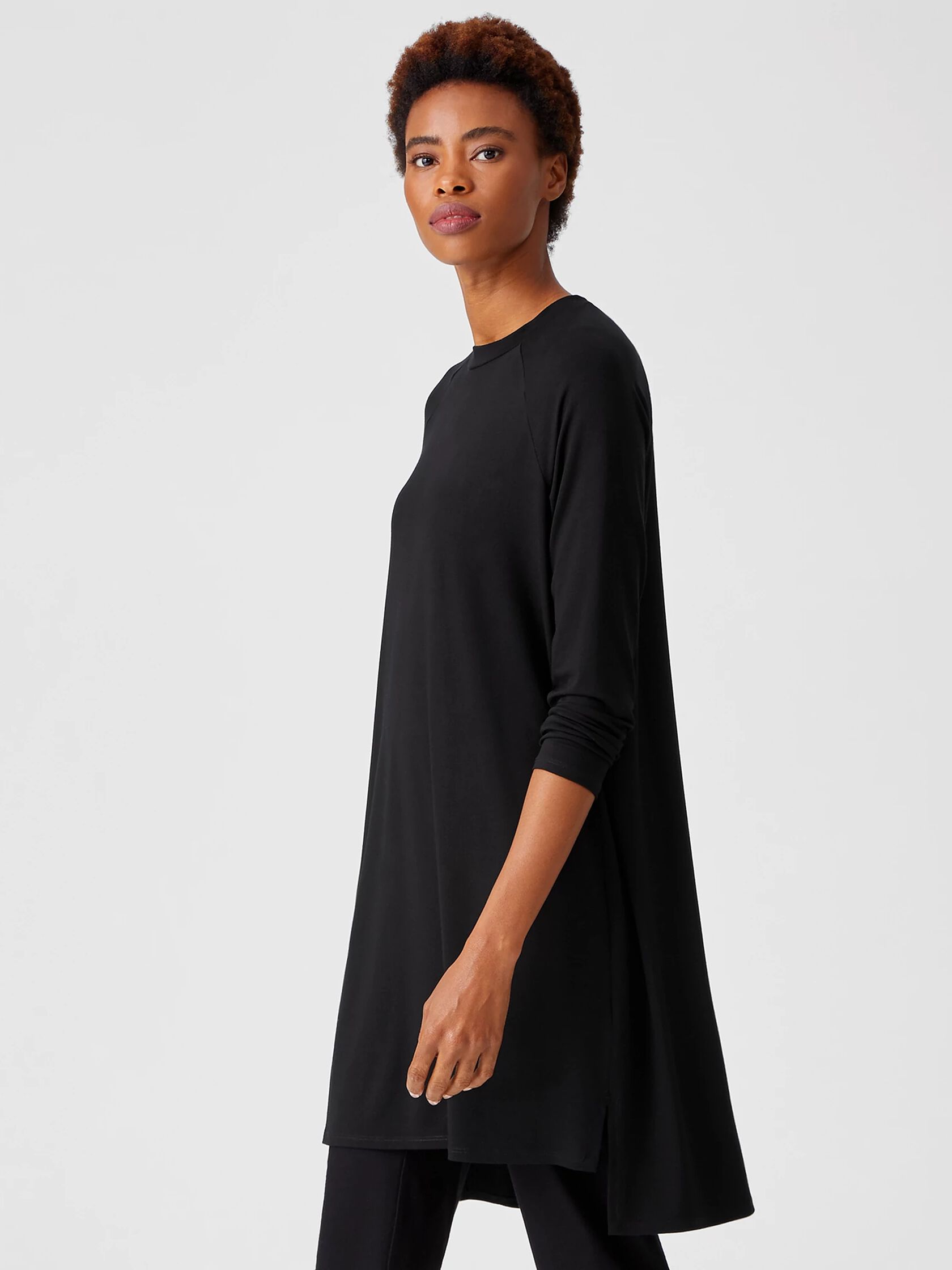 Viscose Jersey Crew Neck Dress