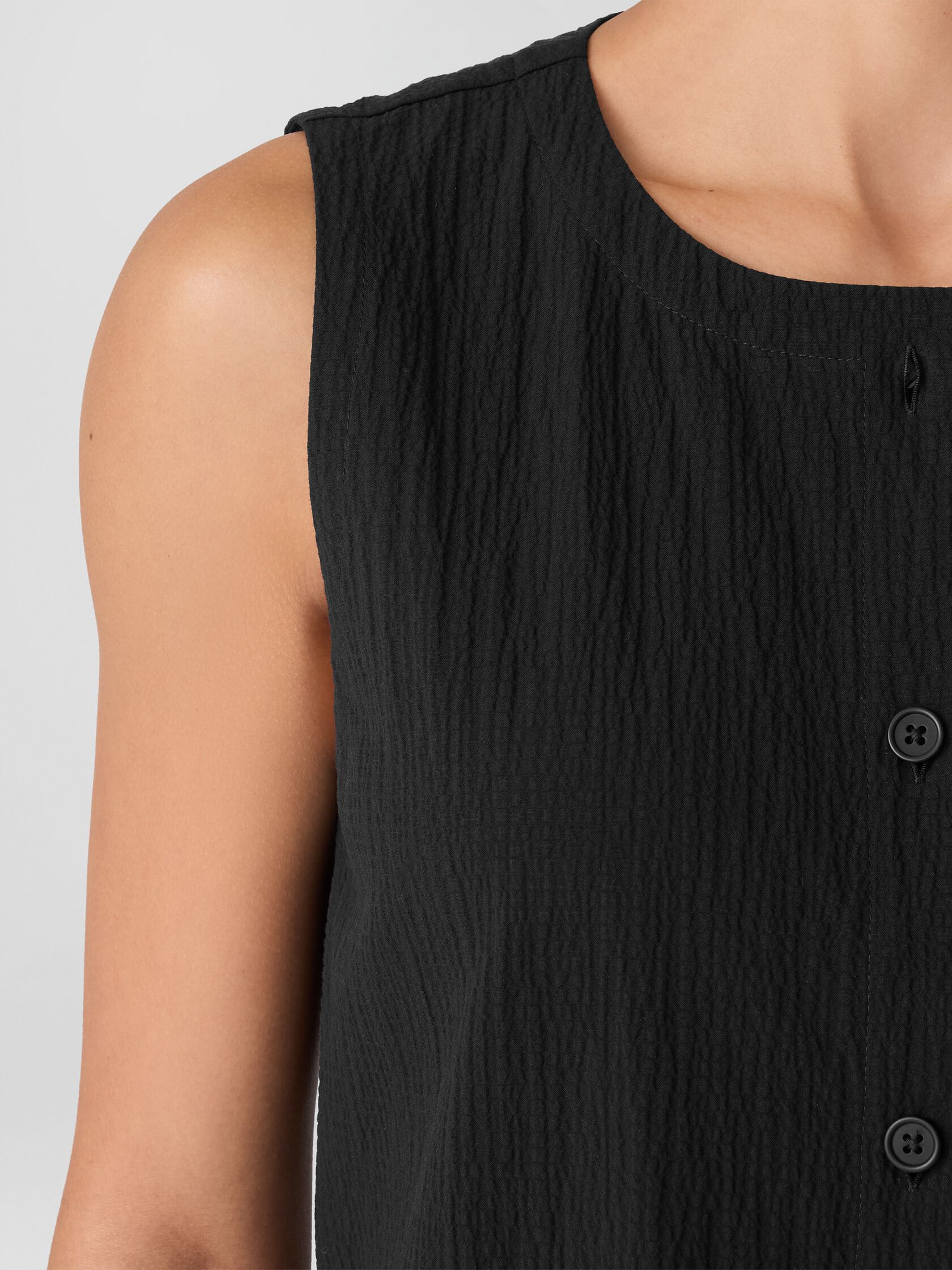 Organic Cotton Pucker Long Vest
