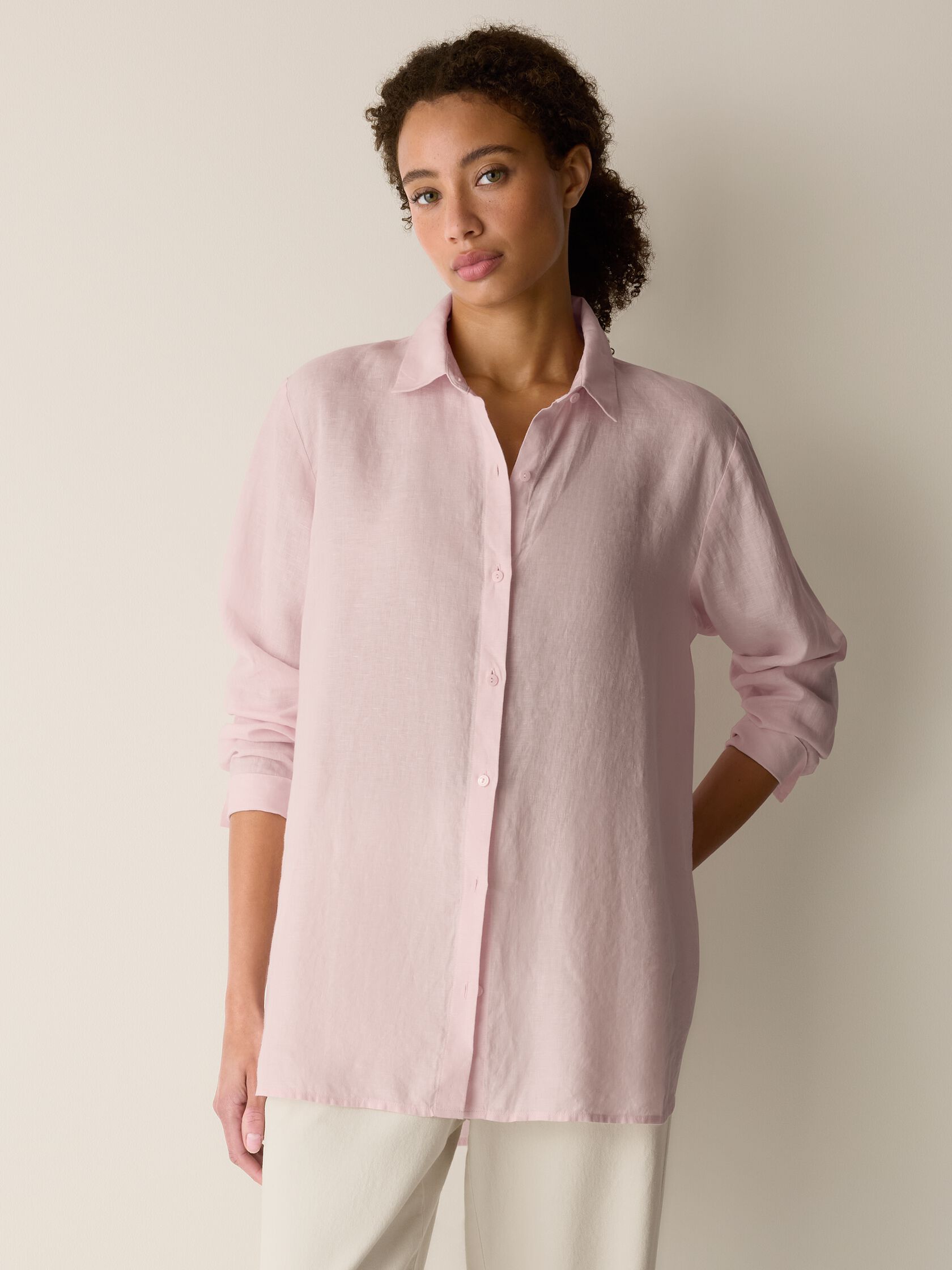 Organic Handkerchief Linen Classic Collar Shirt