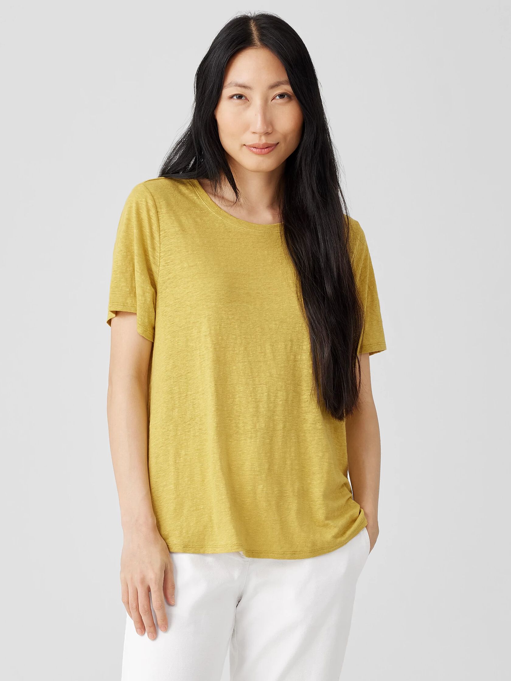 Organic Linen Jersey Crew Neck Tee