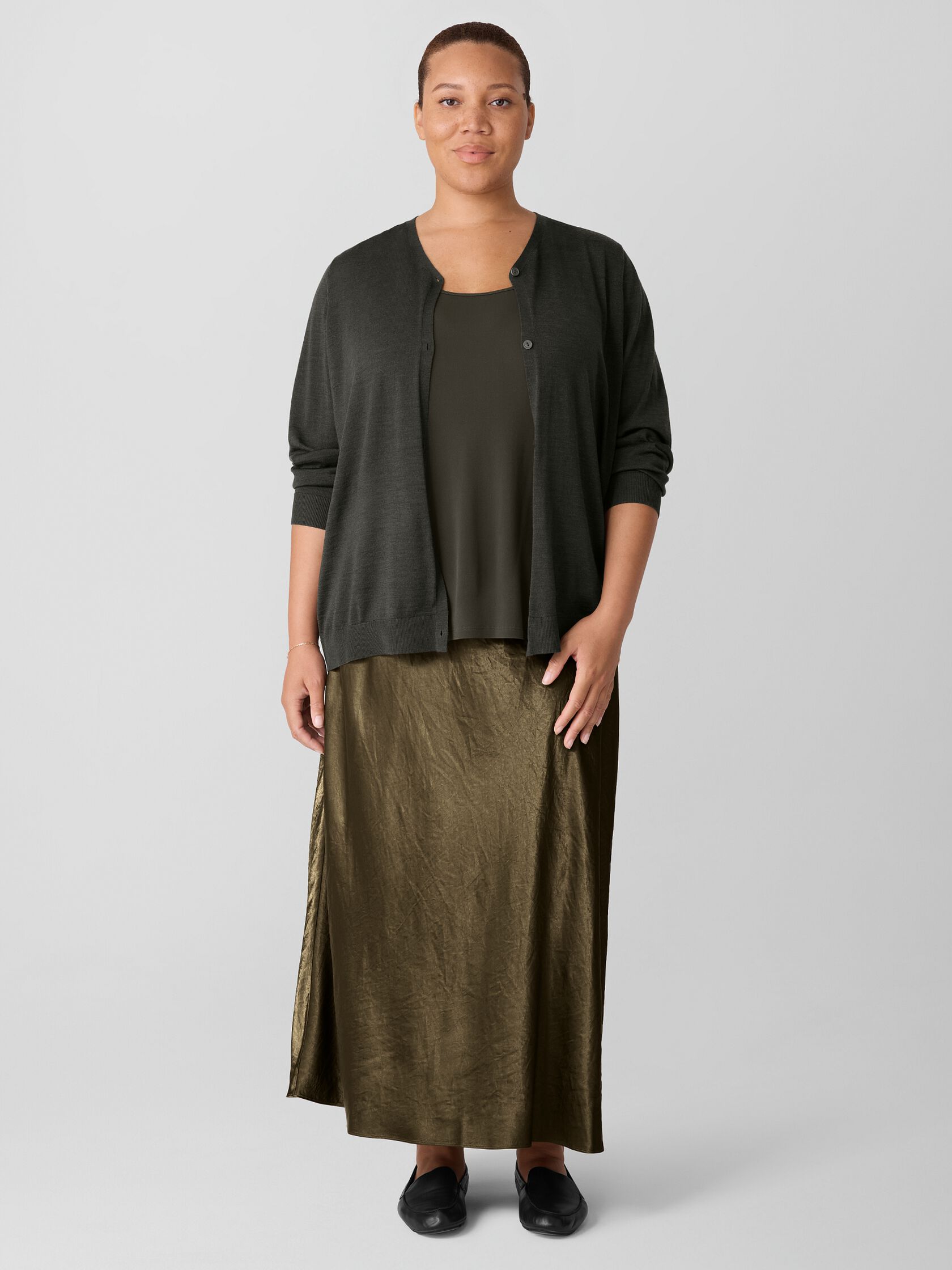 Stretch Silk Jersey Scoop Neck Tank