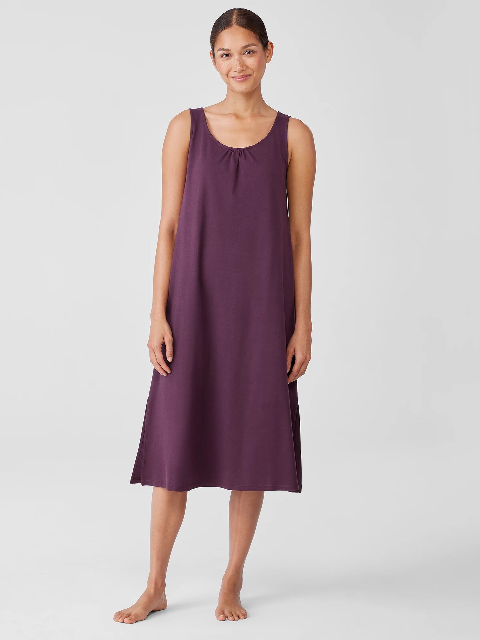 Organic Cotton Interlock Scoop Neck Sleep Dress