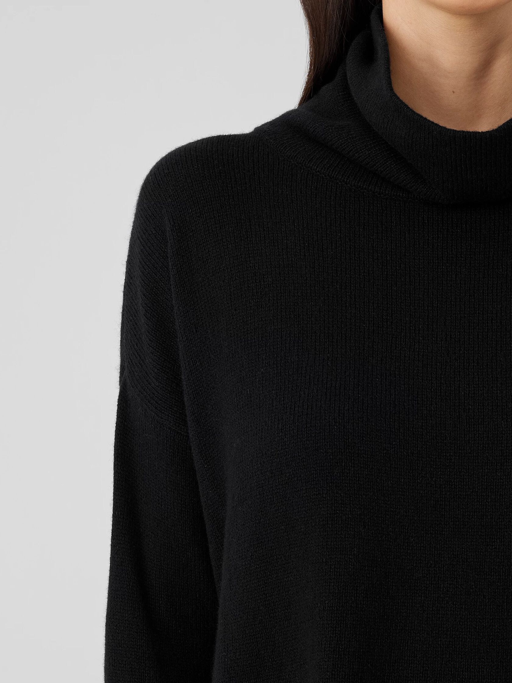 Cotton and Recycled Cashmere Turtleneck Box-Top