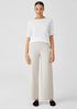 Organic Cotton Melange Crepe Wide-Leg Pant