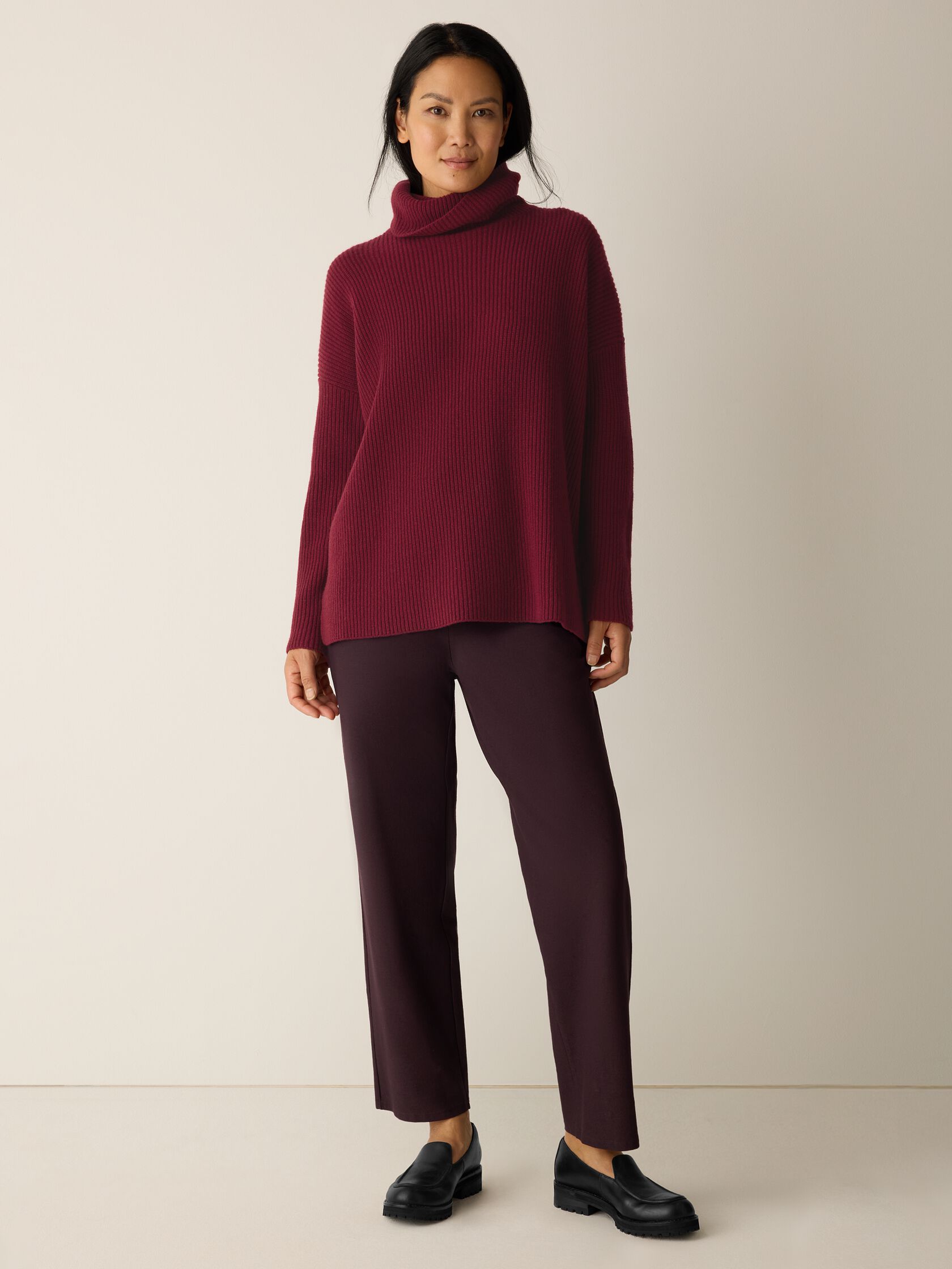 Washable Stretch Crepe Straight Pant