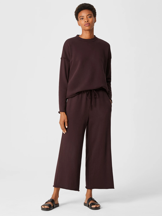 Organic Cotton French Terry Wide-Leg Pant