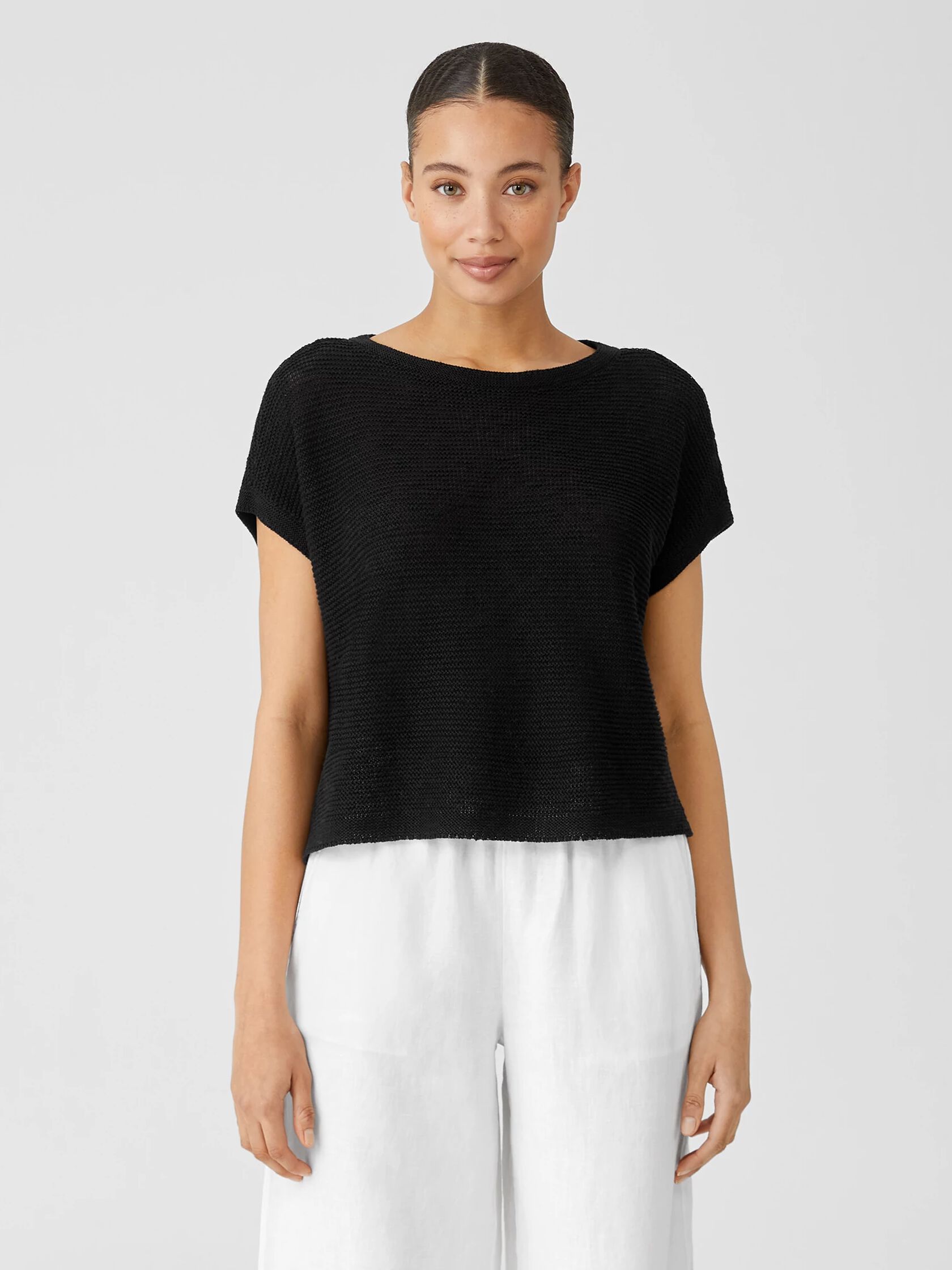 Organic Cotton Linen Slub Box-Top