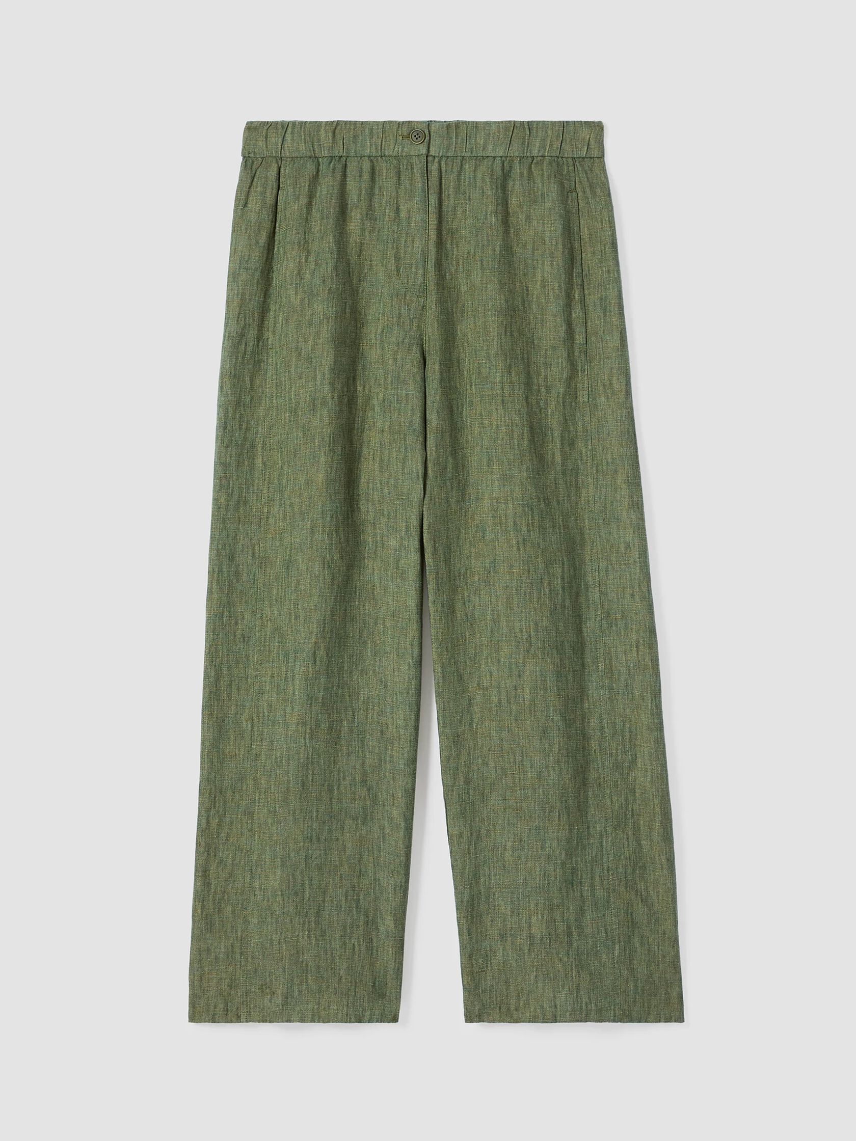 Washed Organic Linen Délavé Wide Trouser Pant