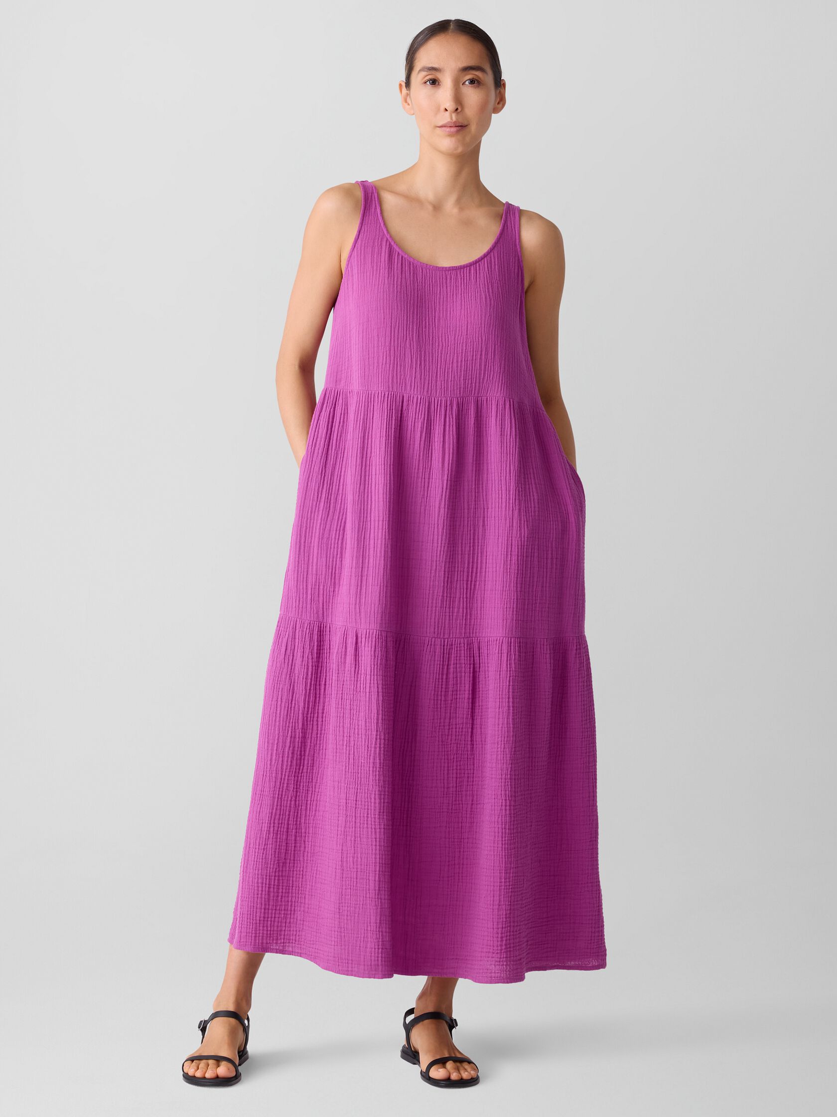 Organic Cotton Lofty Gauze Tiered Dress