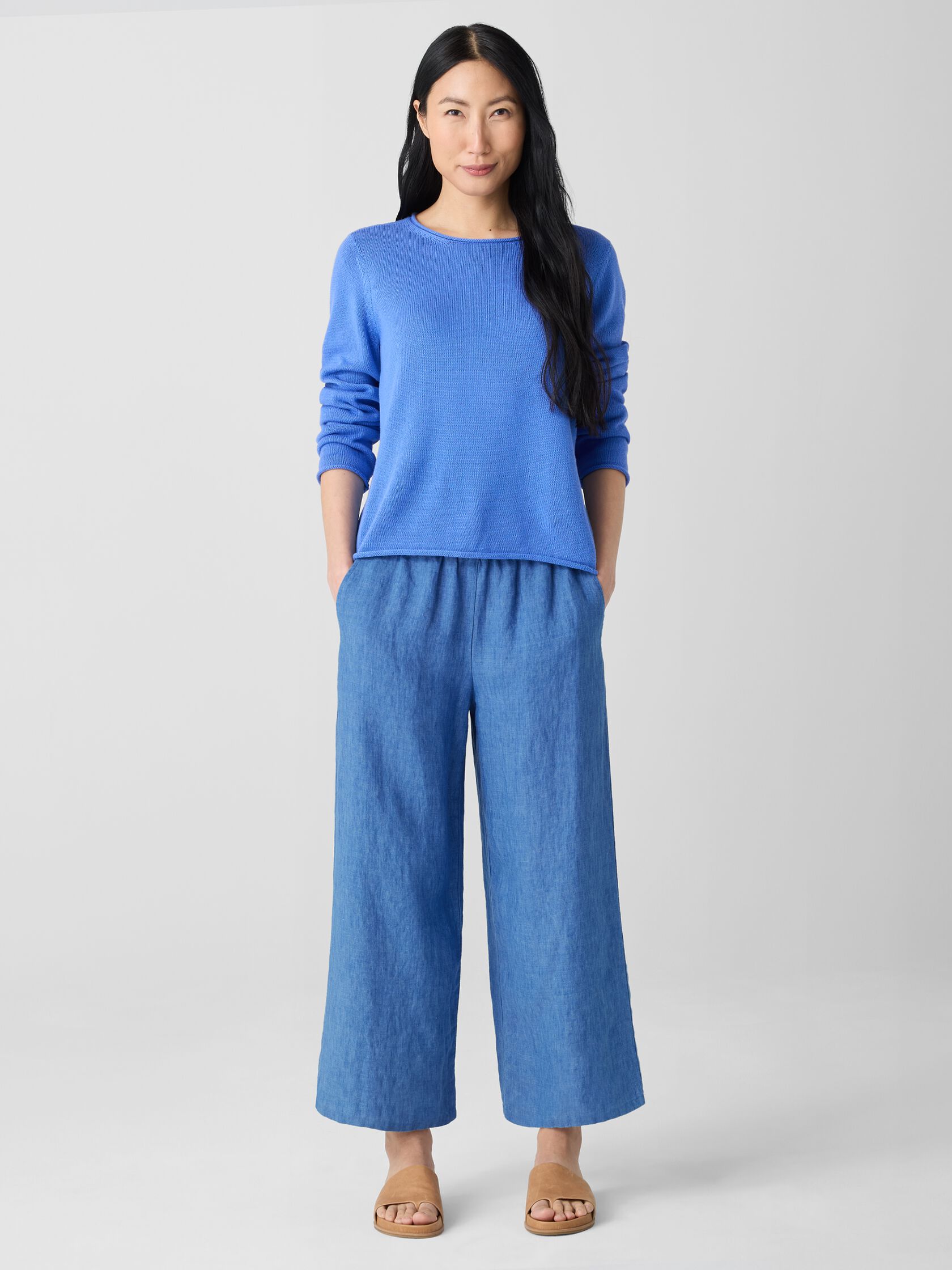 Peruvian Cotton Blend Jewel Neck Top