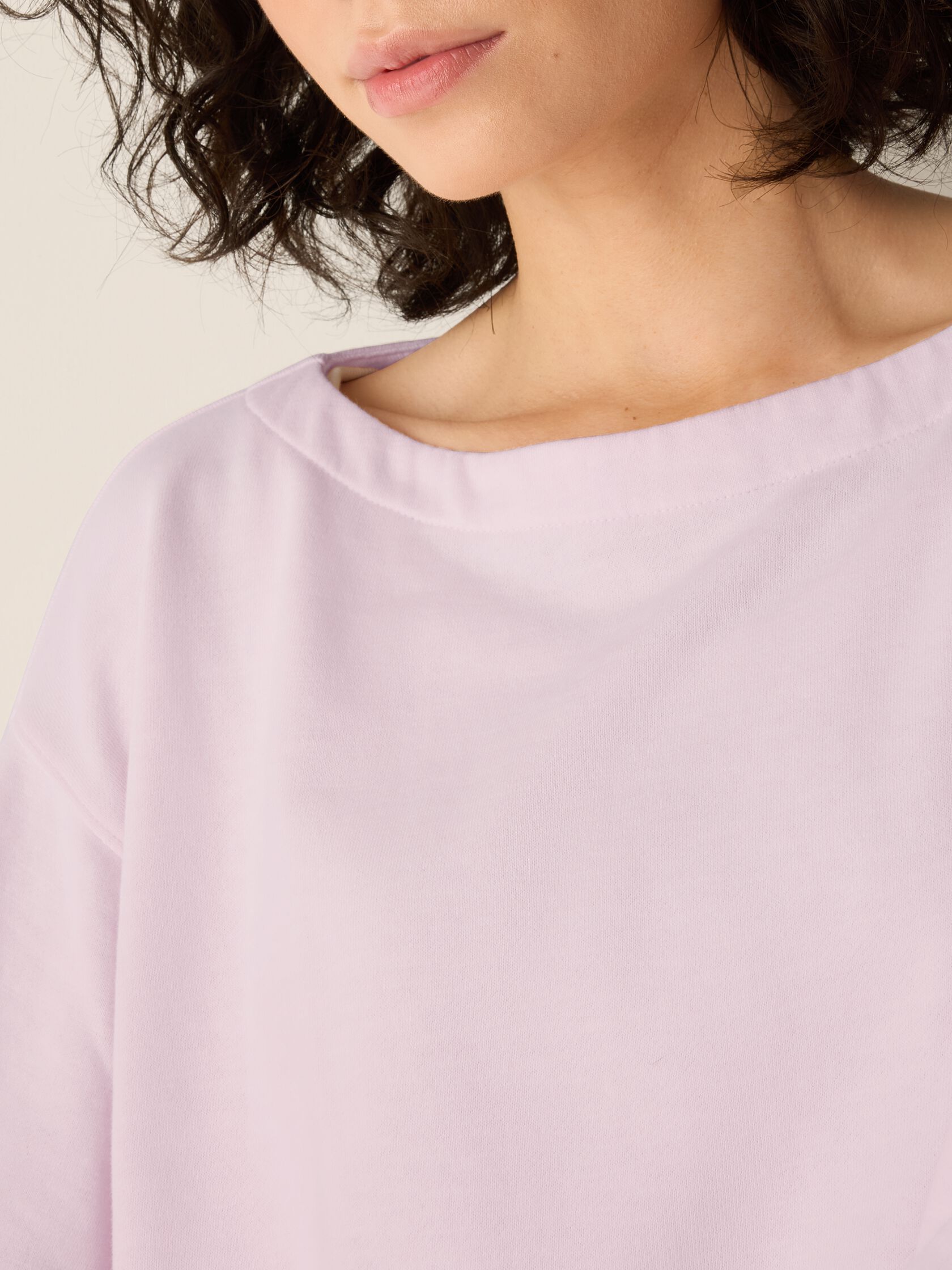 Garment-Dyed Organic Cotton Terry Bateau Neck Top
