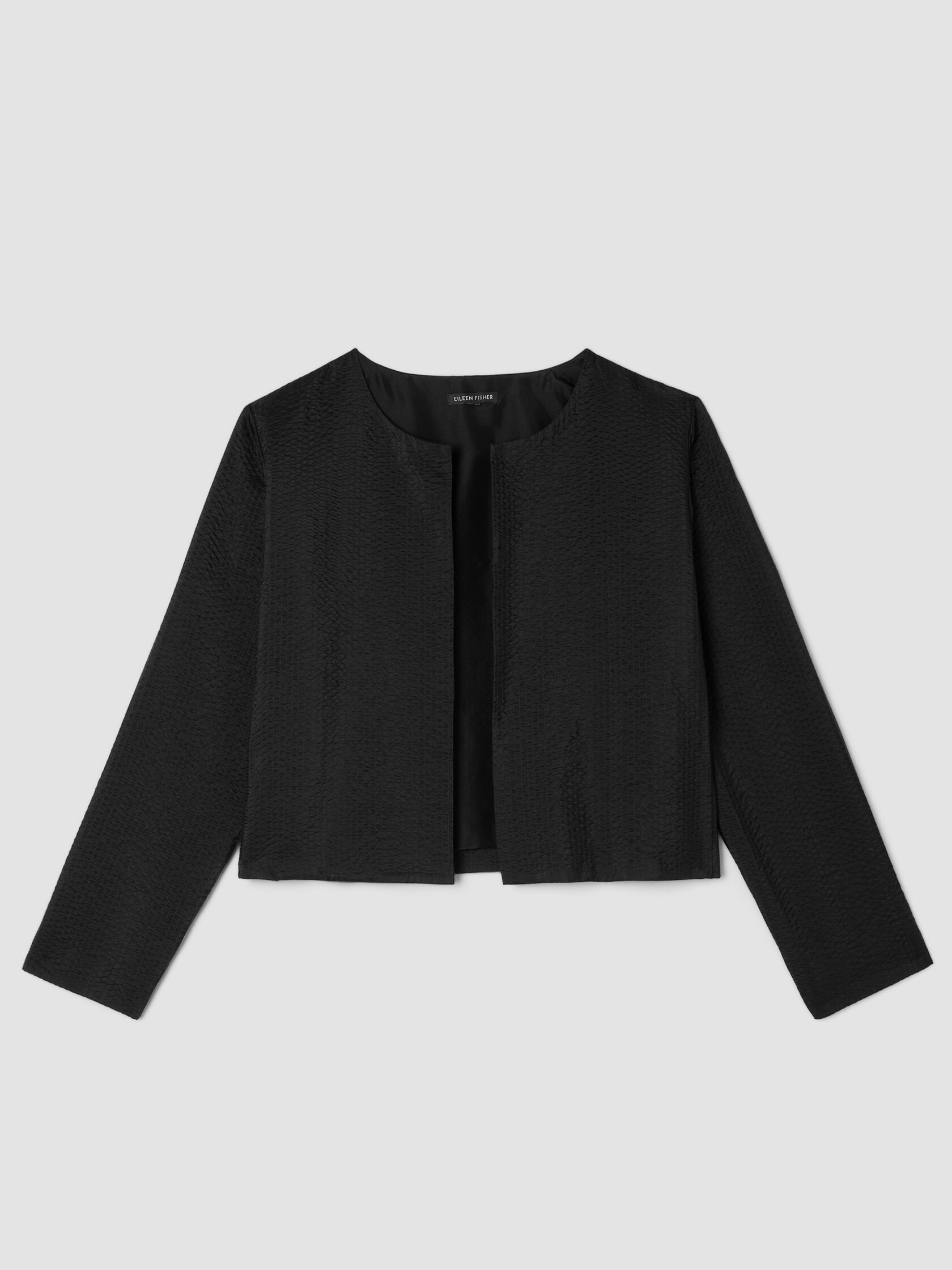Quilted Silk Round Neck Jacket
