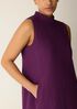 Organic Cotton Pucker Check Mock Neck Dress
