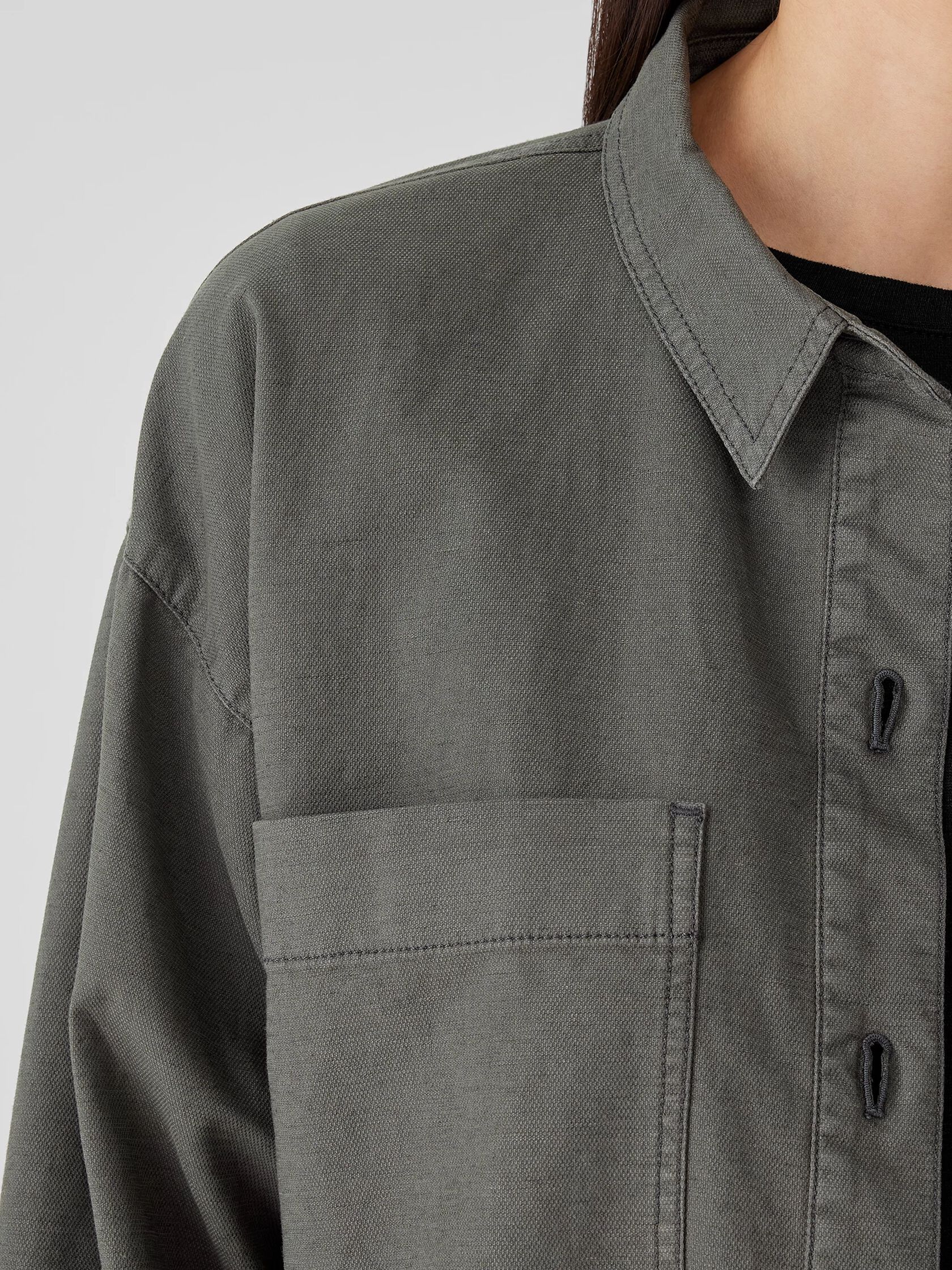 Cotton Hemp Stretch Shirt Jacket