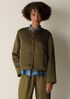 Smooth Satin Shimmer Padded Round Neck Jacket