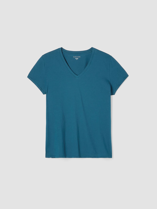 Organic Pima Cotton Jersey V-Neck Tee