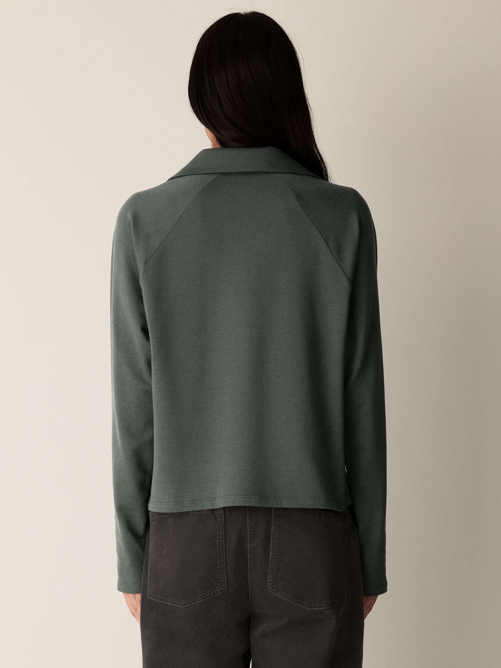 Cozy Brushed Terry Hug Split Neck Top