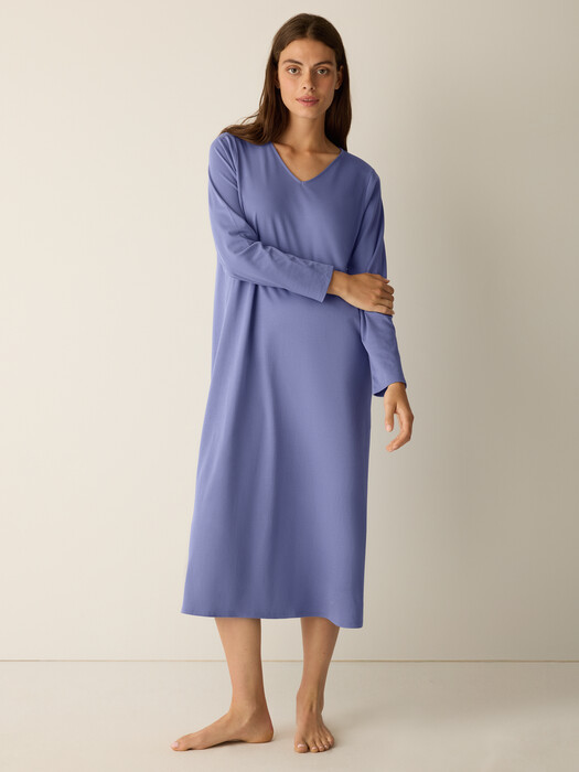 Organic Cotton Interlock V-Neck Sleep Dress