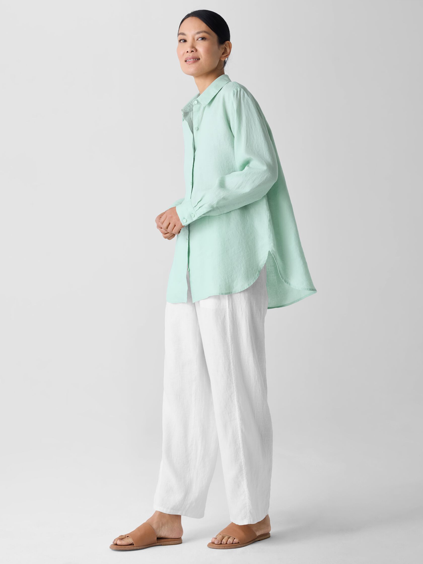 Organic Handkerchief Linen Classic Collar Shirt