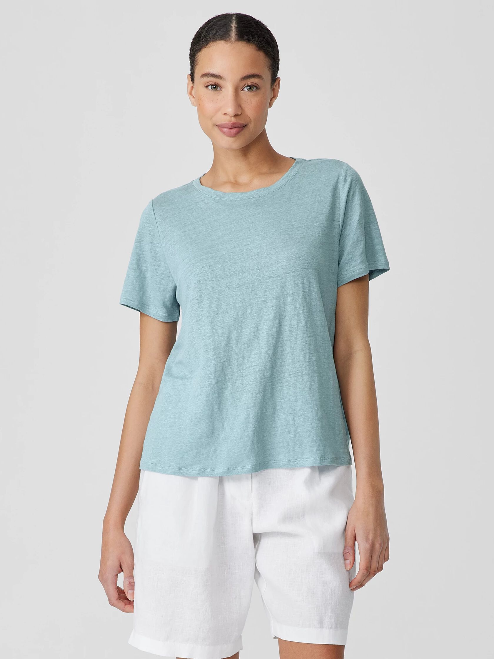 Organic Linen Jersey Crew Neck Tee