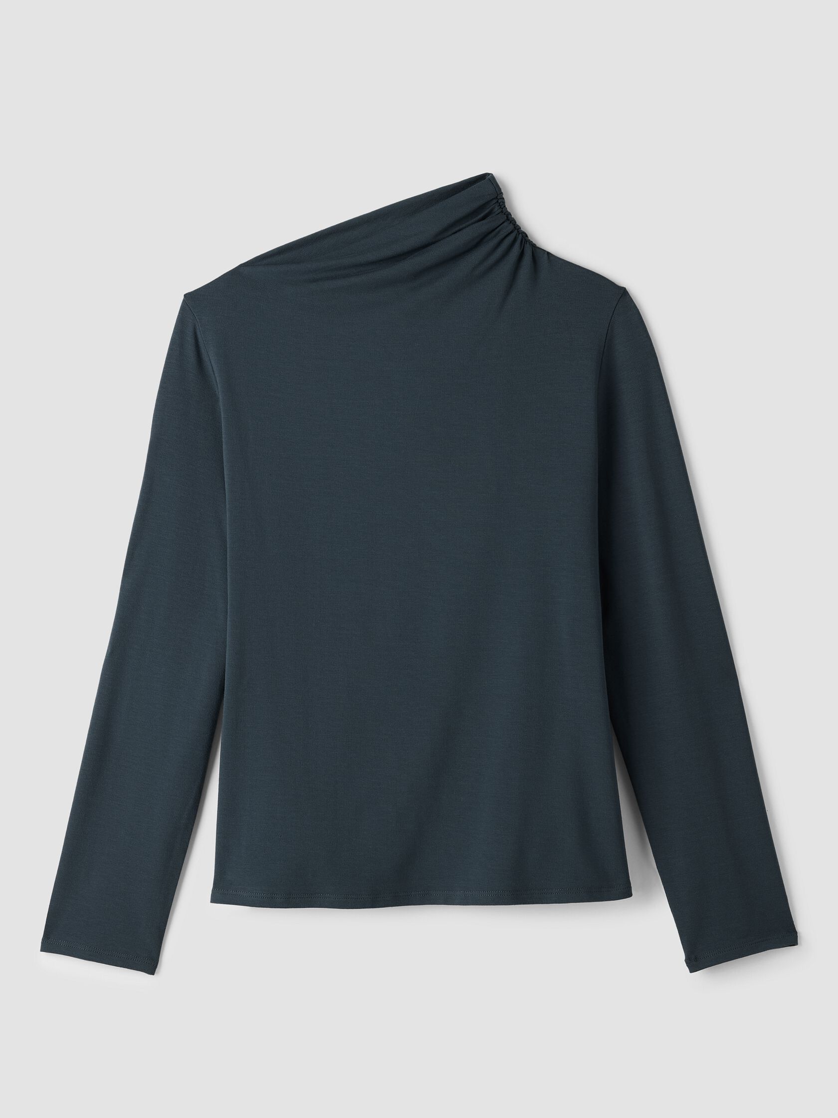 Stretch Jersey Knit Drape Neck Top
